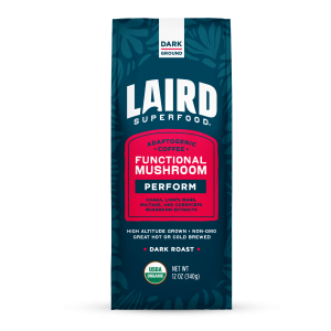Exclusive Organic PERFORM Functional Mushroom Coffee - Dark Roast Ground - Formula Blend